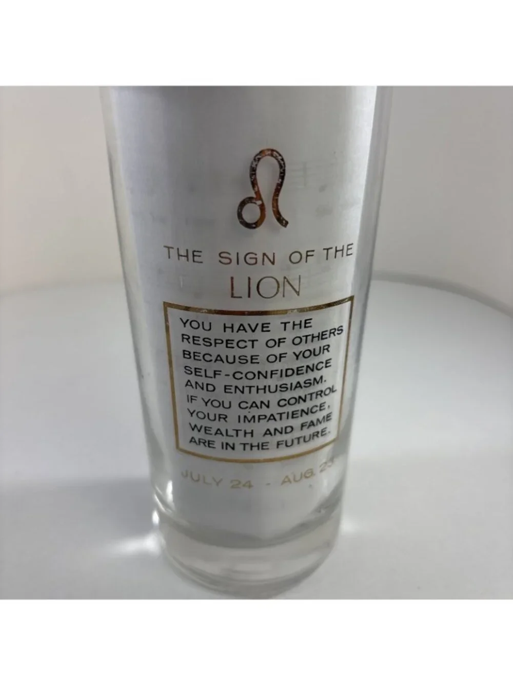 VTG MCM Anchor Hocking Zodiac Highball Tumbler Glass Leo Astrology 1960s Lion